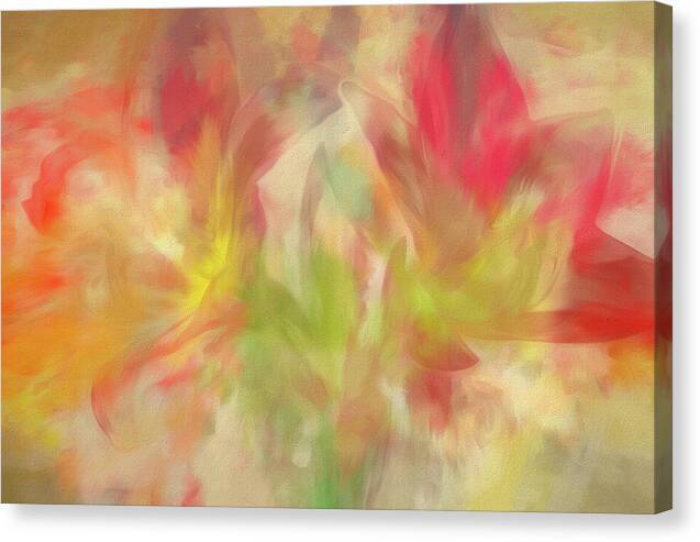 Blooming Amaryllis Abstract 1 - Canvas Print