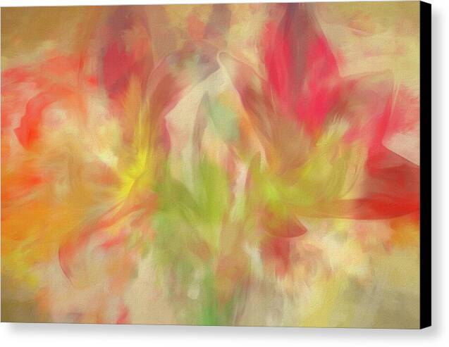 Blooming Amaryllis Abstract 1 - Canvas Print