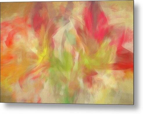 Blooming Amaryllis Abstract 1 - Metal Print