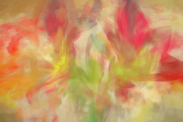 Blooming Amaryllis Abstract 1 - Art Print