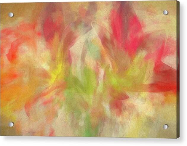 Blooming Amaryllis Abstract 1 - Acrylic Print