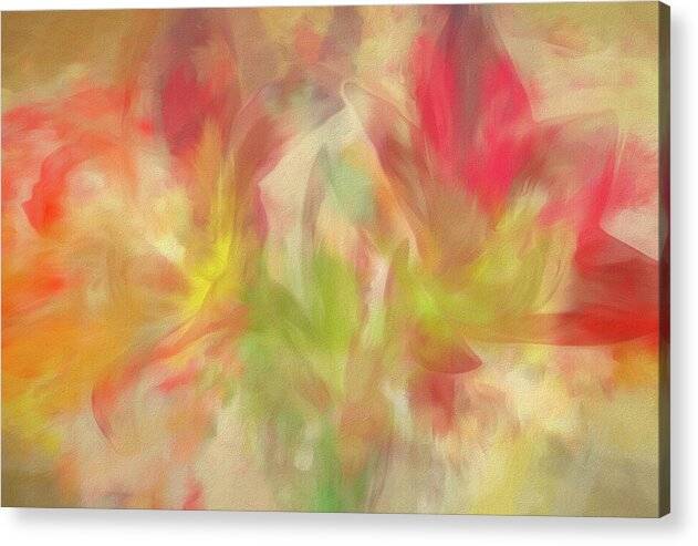 Blooming Amaryllis Abstract 1 - Acrylic Print