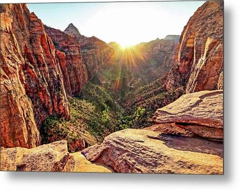 Canyon Overlook Sunset 1 - Metal Print