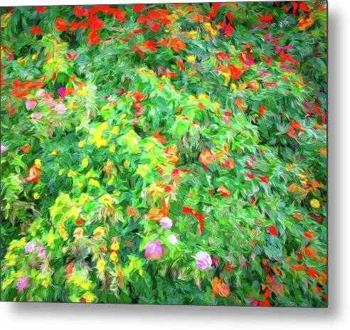 Colorful Garden Abstract 1 - Metal Print