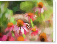 Coneflowers in the Garden 1 - Canvas Print