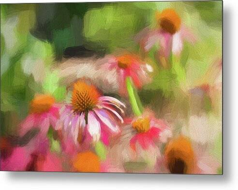 Coneflowers in the Garden 1 - Metal Print