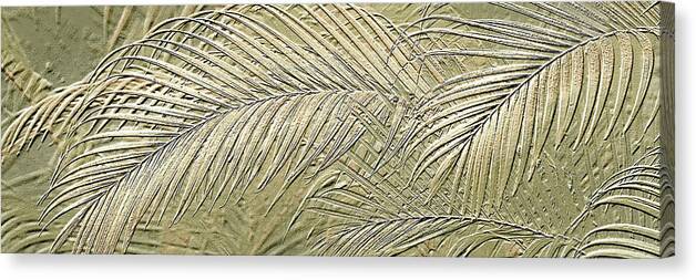 Etched Gold Palms Panorama  1 - Canvas Print