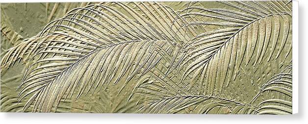 Etched Gold Palms Panorama  1 - Canvas Print