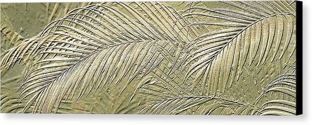 Etched Gold Palms Panorama  1 - Canvas Print