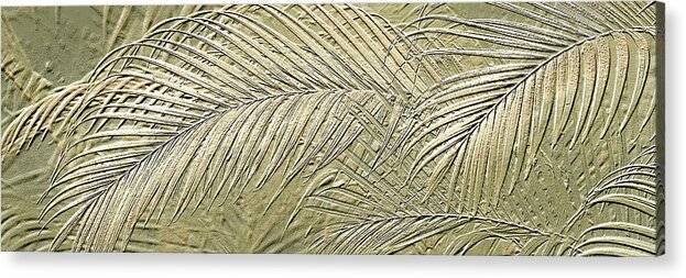 Etched Gold Palms Panorama  1 - Acrylic Print