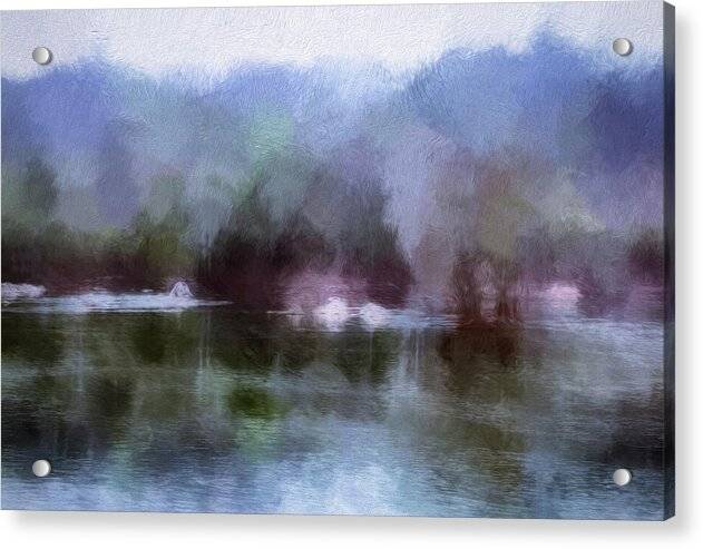 Foggy RIver Landscape 1 - Acrylic Print