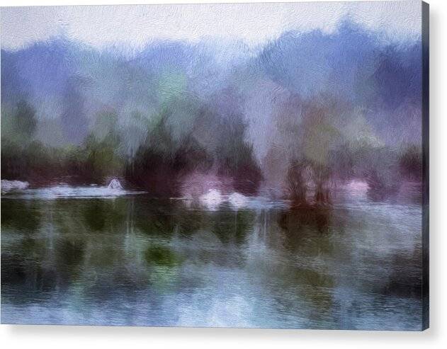 Foggy RIver Landscape 1 - Acrylic Print