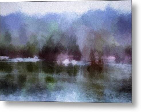 Foggy RIver Landscape 1 - Metal Print