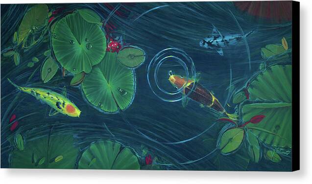 Koi and Lillies 1 - Canvas Print Canvas Print 1ArtCollection