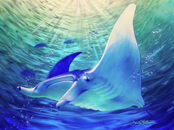 Manta Dive 1 - Art Print Art Print 1ArtCollection