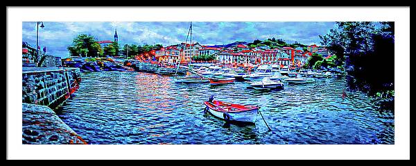 Mundaka Evening Panorama 1 - Framed Print