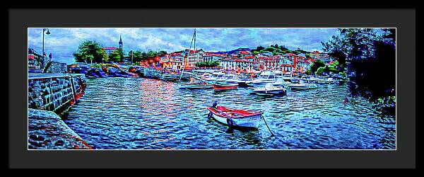 Mundaka Evening Panorama 1 - Framed Print