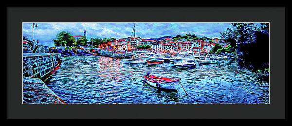 Mundaka Evening Panorama 1 - Framed Print