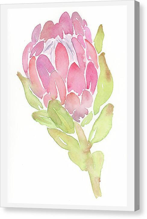 a watercolor painting of a pink flower