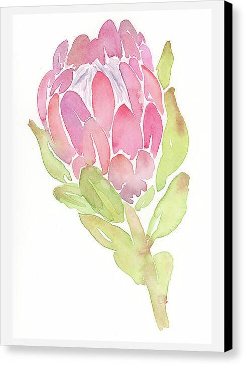 a watercolor painting of a pink flower