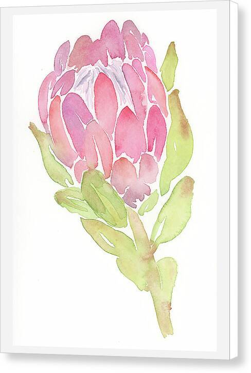 a watercolor painting of a pink flower