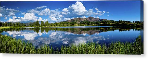 Rocky Mountain Lake Panorama 1 - Canvas Print