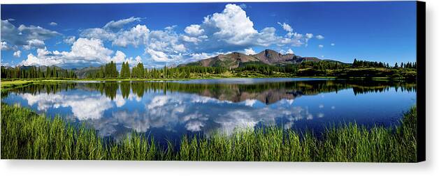 Rocky Mountain Lake Panorama 1 - Canvas Print