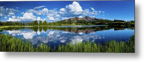 Rocky Mountain Lake Panorama 1 - Metal Print