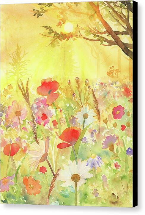 Sunlit Wildflowers 1 - Canvas Print Canvas Print 1ArtCollection