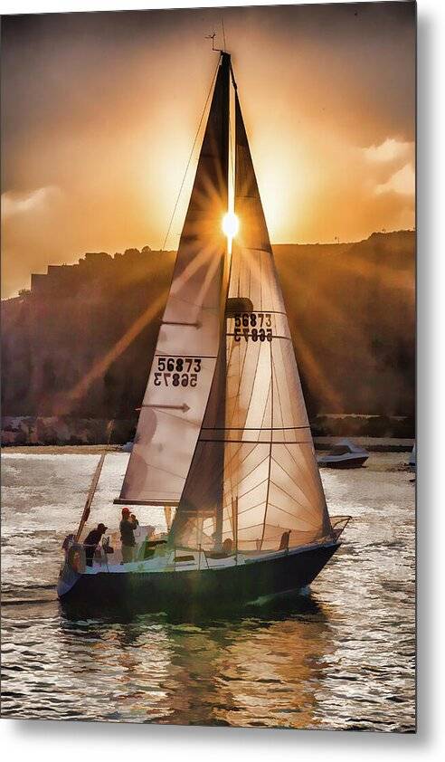 Sunset Sail 1 - Metal Print