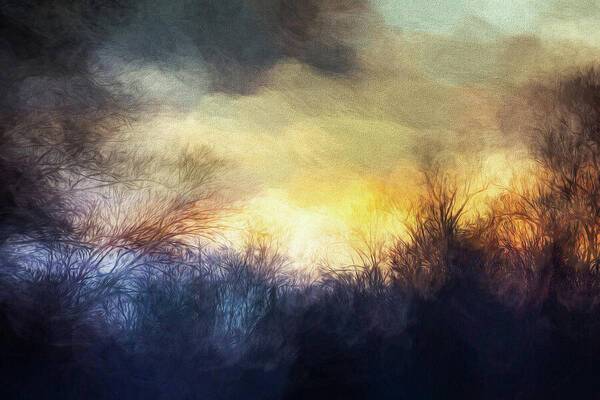 Towpath Sunset Abstract 1 - Art Print