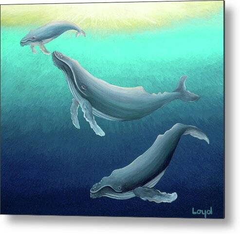 Whale Family 2 - Metal Print Metal Print 1ArtCollection