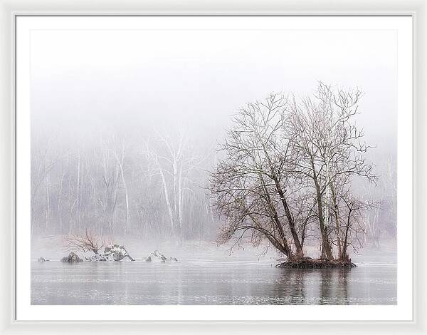 Winter Fog on the River 1 - Framed Print