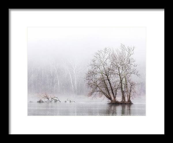 Winter Fog on the River 1 - Framed Print