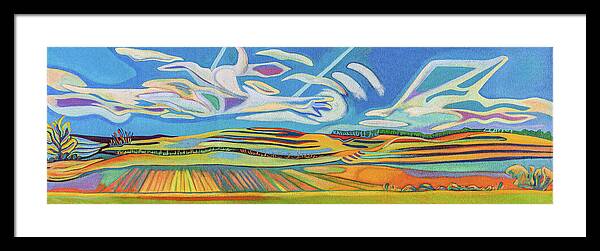 Walthill Contours Panoramic Landscape - Framed Print