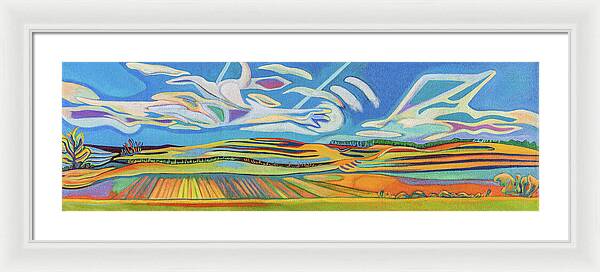 Walthill Contours Panoramic Landscape - Framed Print