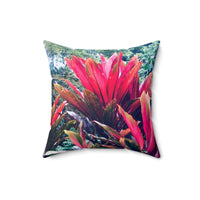 Haiku Ti Leaves Design - Spun Polyester Square Pillow Home Decor 1ArtCollection