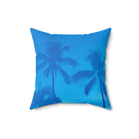 Blue Palms - Spun Polyester Square Pillow Home Decor 1ArtCollection