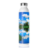 'Mountain Lake' - Slim Water Bottle Mug 1ArtCollection