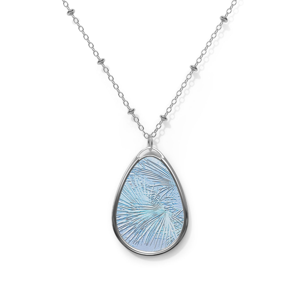 Etched Palms - Oval Necklace Accessories 1ArtCollection