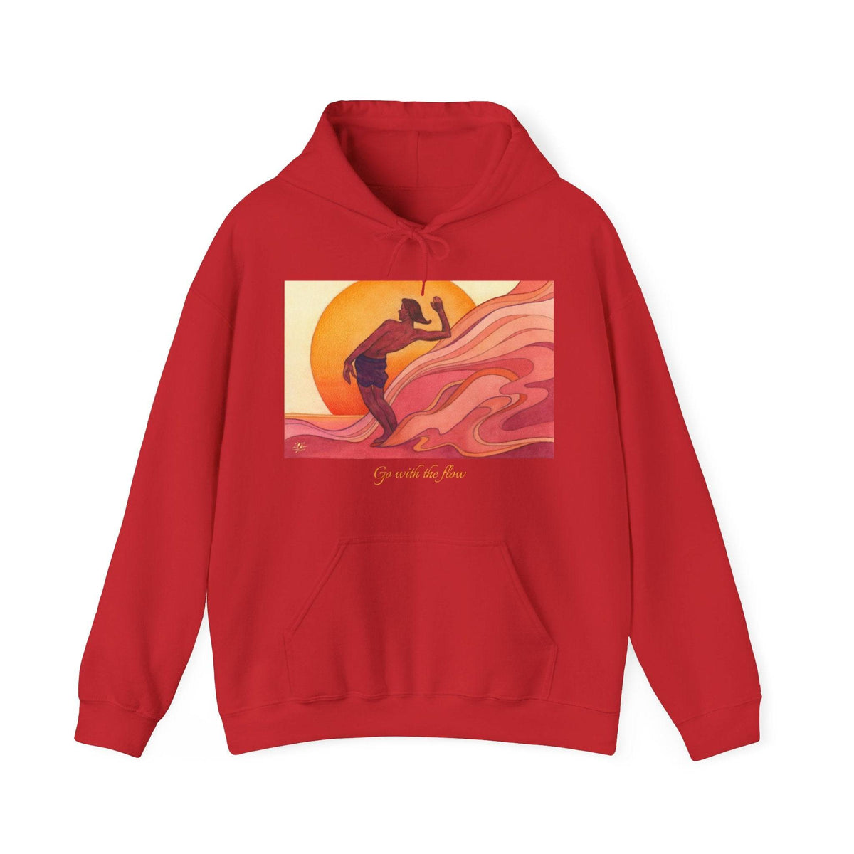 'Go with the Flow' Original design Unisex Heavy Blend™ Hooded Sweatshirt Hoodie 1ArtCollection