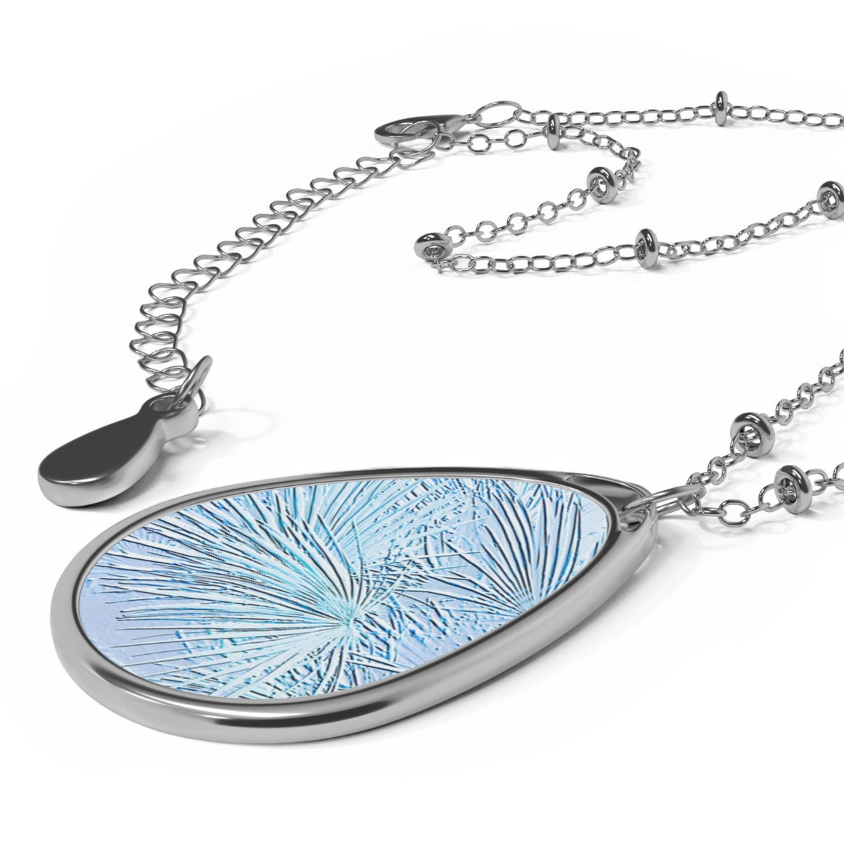 Etched Palms - Oval Necklace Accessories 1ArtCollection