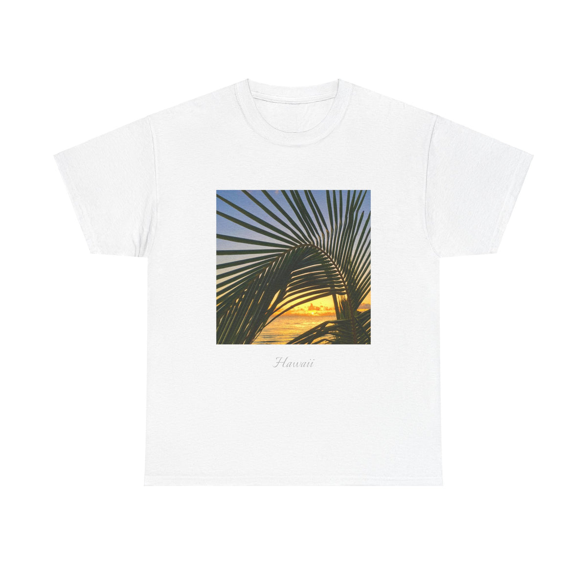 Sunset Palm Arc - Unisex Heavy Cotton Tee