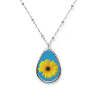 Yellow Daisy - Oval Necklace Accessories 1ArtCollection