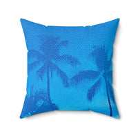 Blue Palms - Spun Polyester Square Pillow Home Decor 1ArtCollection