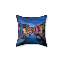 Burano Twilight - Spun Polyester Square Pillow Home Decor 1ArtCollection