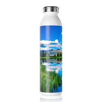 'Mountain Lake' - Slim Water Bottle Mug 1ArtCollection