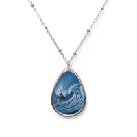 Angry Sea - Oval Necklace Accessories 1ArtCollection