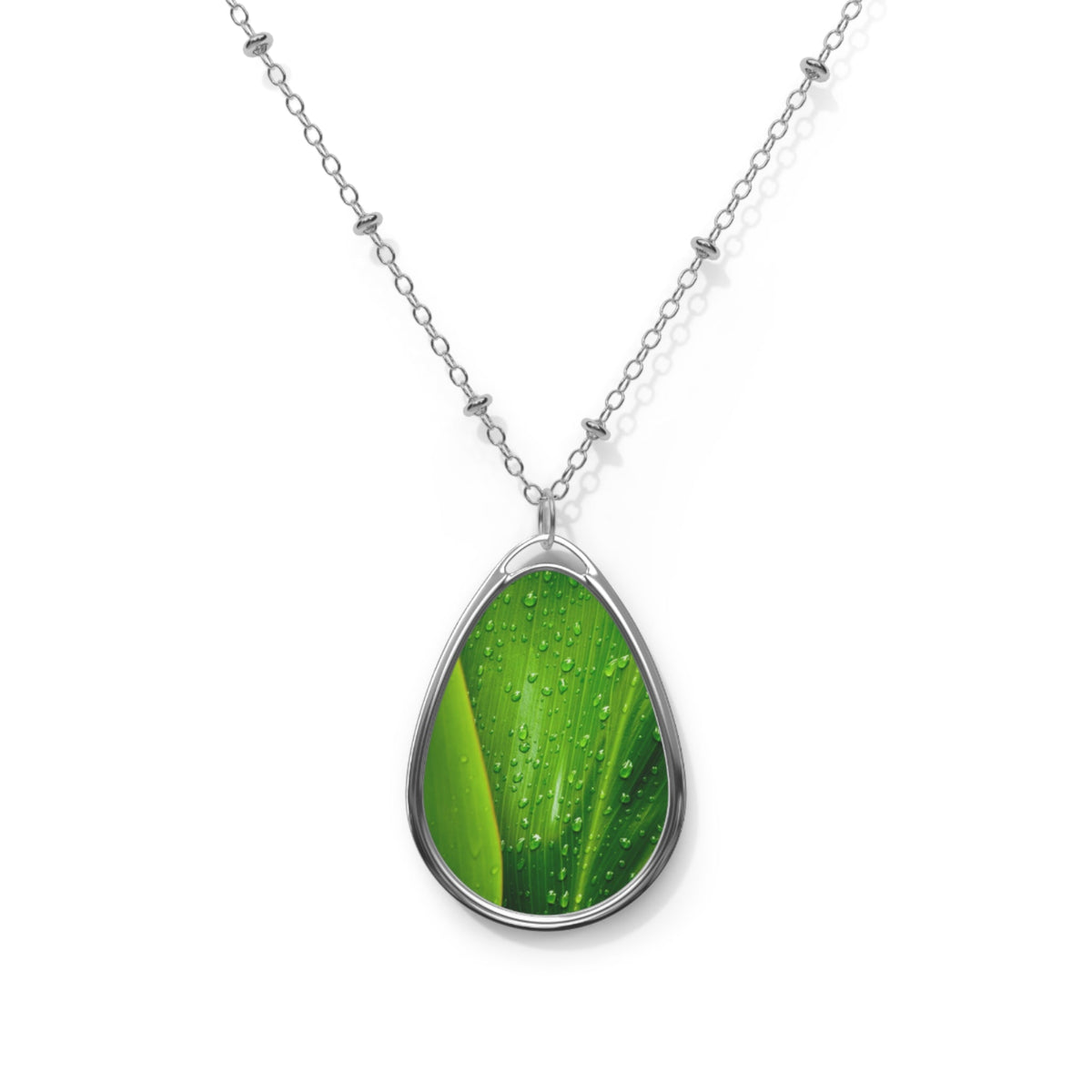 Raindrop on Ti - Oval Necklace Accessories 1ArtCollection