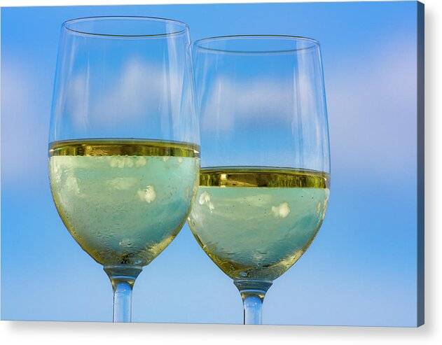 Glasses of white wine 1 - Acrylic Print